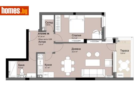 Двустаен, 77m² - Апартамент за продажба - 116768839