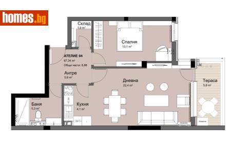 Двустаен, 77m² - Апартамент за продажба - 116768841