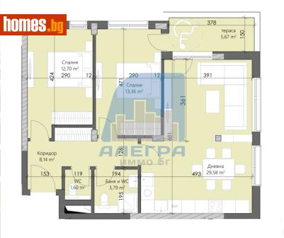 Тристаен, 107m² - Апартамент за продажба - 116778527