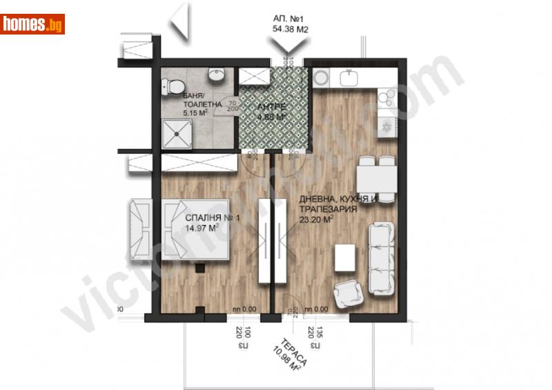 Двустаен, 66m² - С.Малки Чифлик, Велико Търново - Апартамент за продажба - ВИКТОРИЯ ИМОТИ - 116784317