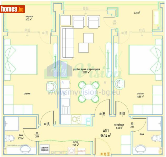 Тристаен, 118m² - Кв. Малинова Долина, София - Апартамент за продажба - Myvision Real Estate - 116788968