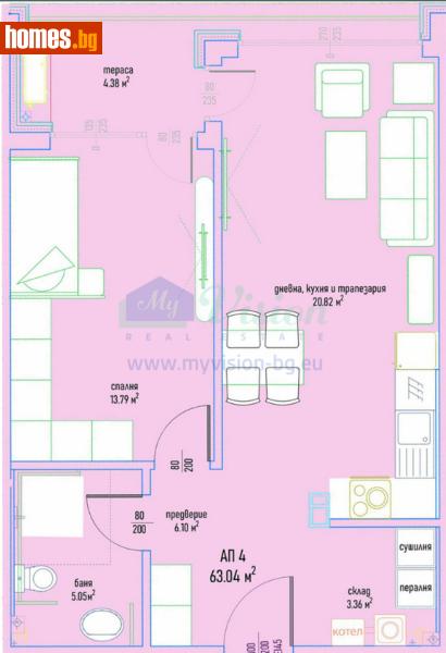 Двустаен, 76m² - Кв. Малинова Долина, София - Апартамент за продажба - Myvision Real Estate - 116788970