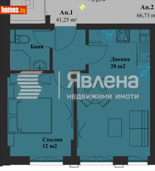 Двустаен, 51m² - Жк. Банишора, София - Апартамент за продажба - ЯВЛЕНА - 116794614