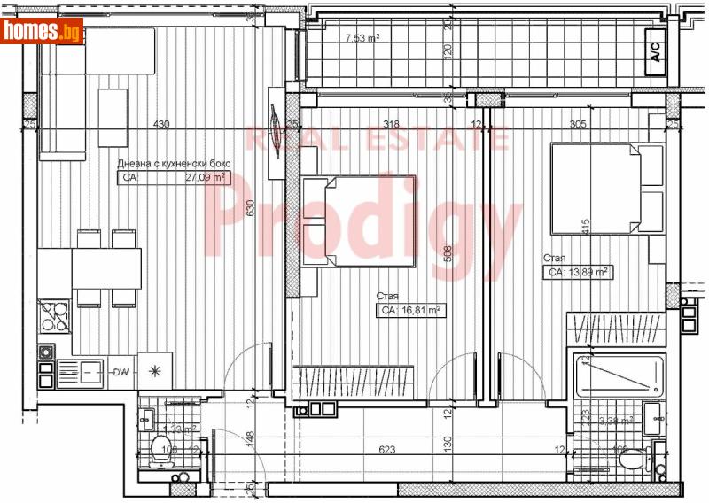 Тристаен, 106m² - София, София - град - Апартамент за продажба - Продиджи - 116811557
