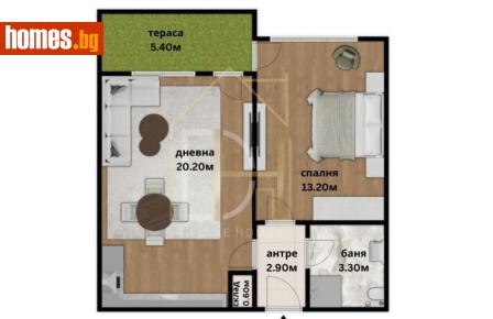 Двустаен, 62m² - Апартамент за продажба - 116829825