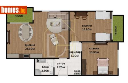 Тристаен, 95m² - Апартамент за продажба - 116829826