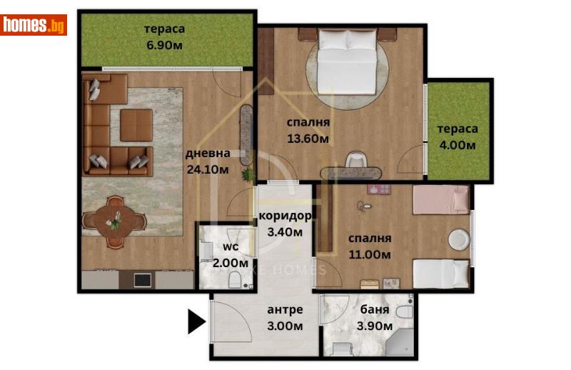 Тристаен, 95m² - Кв. Беломорски, Пловдив - Апартамент за продажба - Deluxe Homes - 116829845