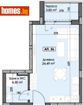 Едностаен, 45m² - Апартамент за продажба - 116830237