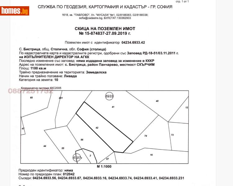 Парцел, 1000m² - Кв. Бистрица, София - Парцел за продажба - Глобъл Сървисиз ООД - 116846575