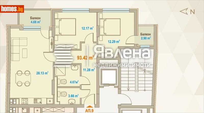Тристаен, 129m² - Жк. Зона Б5, София - Апартамент за продажба - ЯВЛЕНА - 116848528
