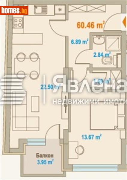 Двустаен, 83m² - Жк. Зона Б5, София - Апартамент за продажба - ЯВЛЕНА - 116848531