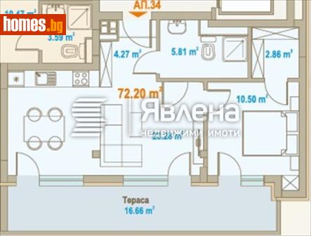 Двустаен, 104m² - Апартамент за продажба - 116848610