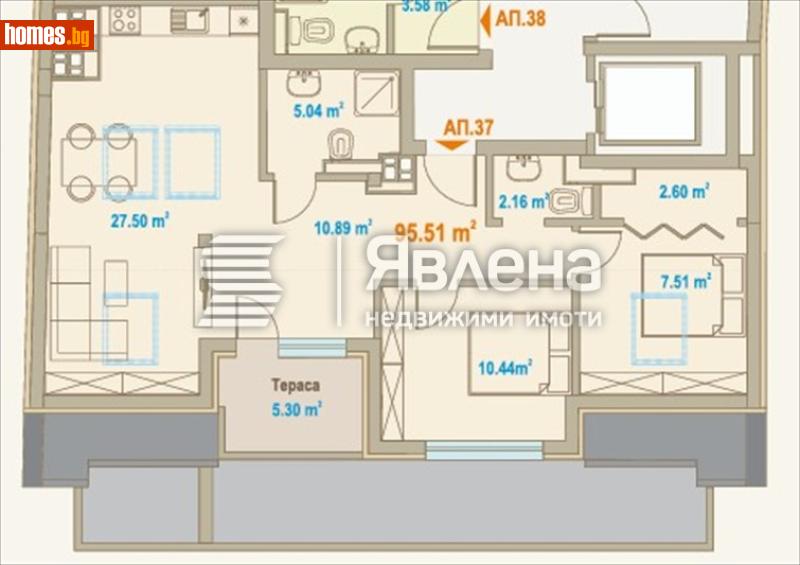 Тристаен, 131m² - Жк. Зона Б5, София - Апартамент за продажба - ЯВЛЕНА - 116848616