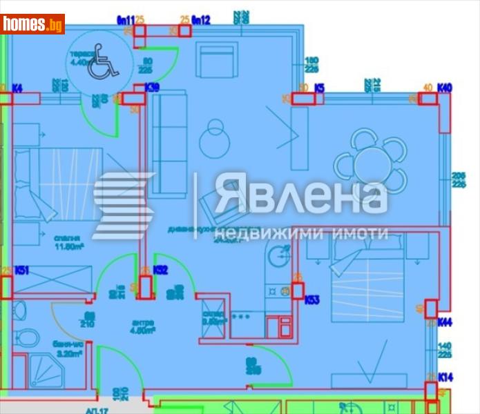 Тристаен, 85m² - Жк. Славейков, Бургас - Апартамент за продажба - ЯВЛЕНА - 116863418