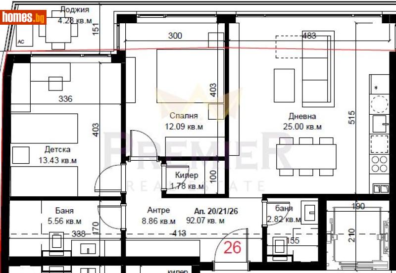 Тристаен, 108m² - Варна, Варна - Апартамент за продажба - ИМОТИ ПРЕМИЕР - 116869113