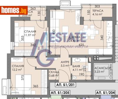 Тристаен, 91m² - Апартамент за продажба - 116882192