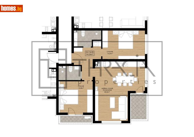 Тристаен, 109m² - Кв. Горубляне, София - Апартамент за продажба - Тракия Пропъртийс - 116898376