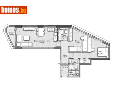 Тристаен, 117m² - Апартамент за продажба - 116898757