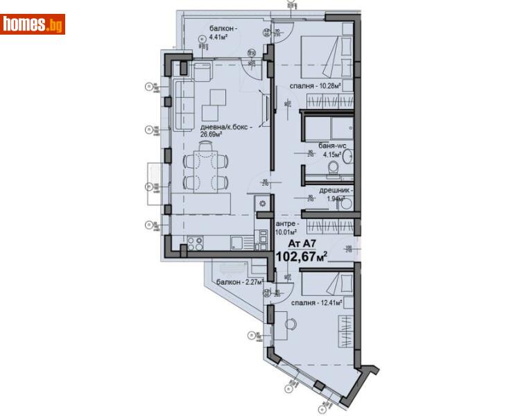 Тристаен, 102m² - Жк. Люлин 5, София - Апартамент за продажба - Абела - 116898759
