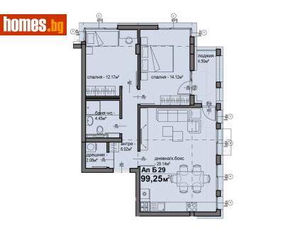 Тристаен, 99m² - Апартамент за продажба - 116898765