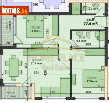 Тристаен, 88m² - Апартамент за продажба - 116899283