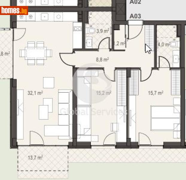 Тристаен, 109m² -  Драгалевци, София - Апартамент за продажба - Глобъл Сървисиз ООД - 116903878