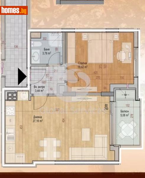 Двустаен, 80m² - Кв. Княжево, София - Апартамент за продажба - Глобъл Сървисиз ООД - 116903968