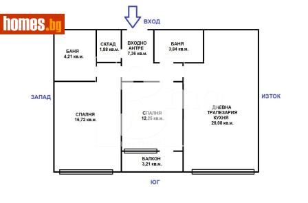 Тристаен, 114m² - Апартамент за продажба - 116905210
