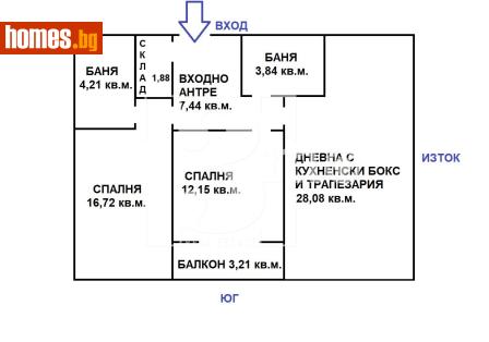 Тристаен, 114m² - Апартамент за продажба - 116905226