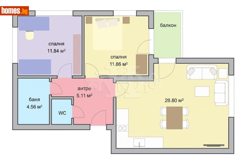 Тристаен, 97m² - Кв. Виница, Варна - Апартамент за продажба - Руди Кей - 116944753
