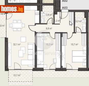 Тристаен, 115m² - Апартамент за продажба - 116979906