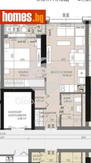 Двустаен, 56m² - Апартамент за продажба - 116979935