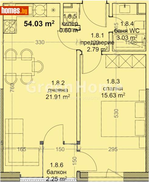 Двустаен, 65m² - Жк. Младост, Варна - Апартамент за продажба - Green Home - 116979976