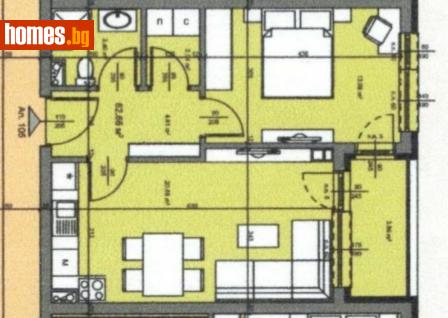Двустаен, 63m² - Апартамент за продажба - 117016181