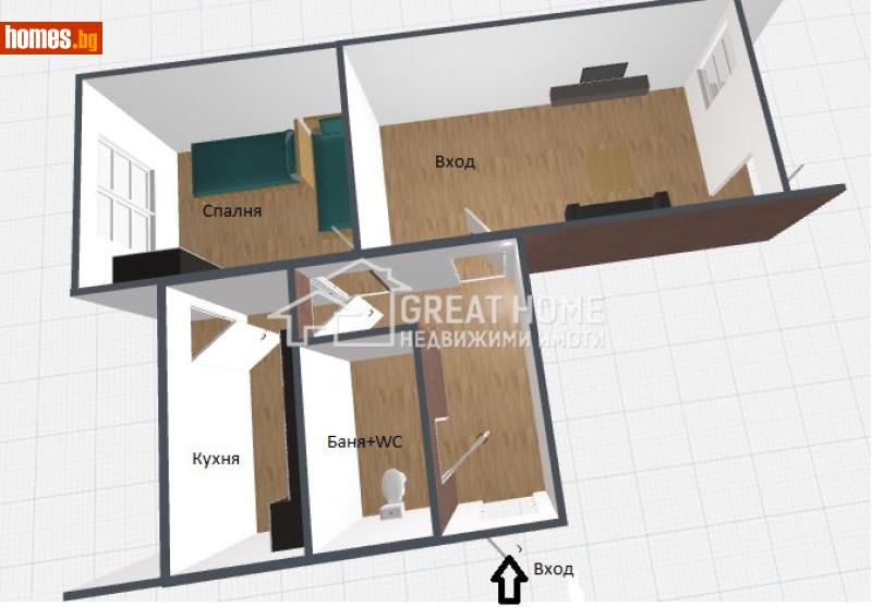 Тристаен, 57m² - Жк. Запад, Търговище - Апартамент за продажба - ГРЕАЙТ ХОУМ ЕООД - 117077636