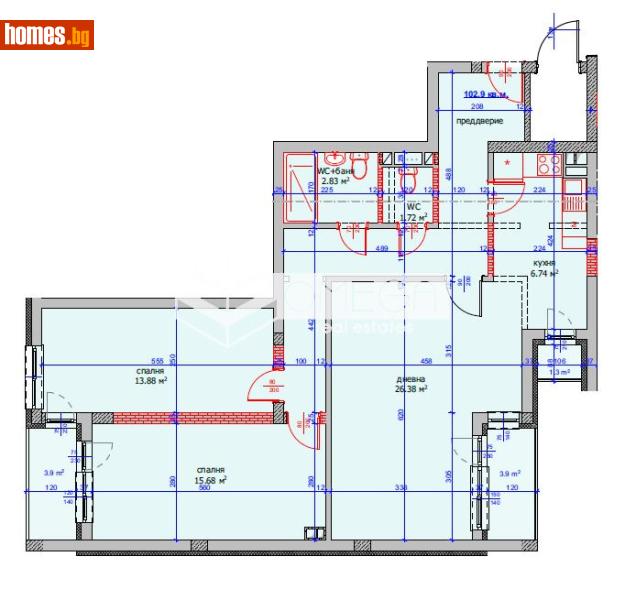 Тристаен, 103m² - Жк. Лазур, Бургас - Апартамент за продажба - Омега Естейт ЕООД - 117106257