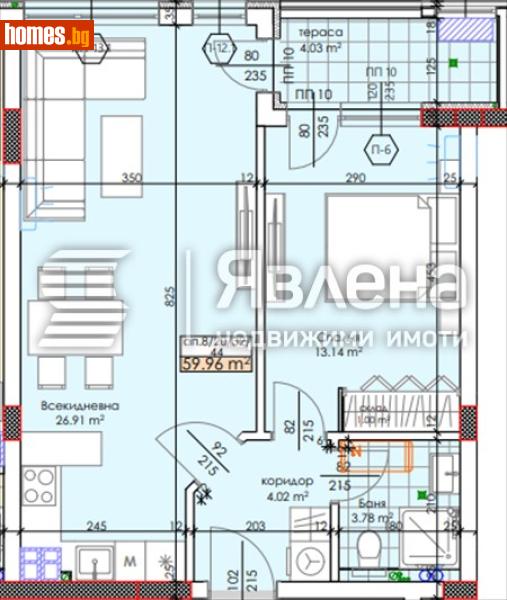 Двустаен, 72m² - Жк. Тракия, Пловдив - Апартамент за продажба - ЯВЛЕНА - 117136942
