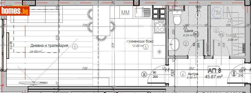 Едностаен, 53m² - Жк. Слатина, София - Апартамент за продажба - МИРЕЛА - 117167686