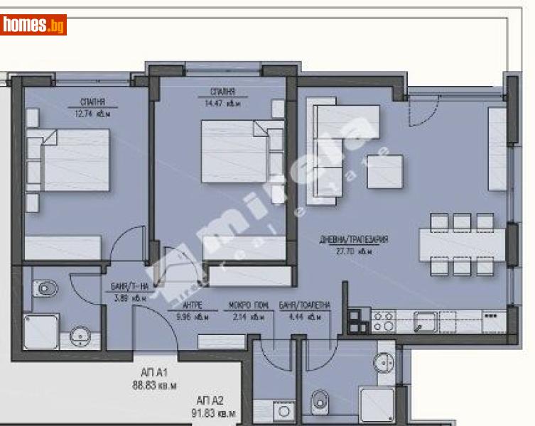 Тристаен, 115m² - Жк. Зона Б5, София - Апартамент за продажба - МИРЕЛА - 117169564