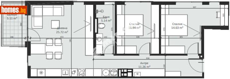 Тристаен, 107m² - Кв. Малинова Долина, София - Апартамент за продажба - МИРЕЛА - 117170238