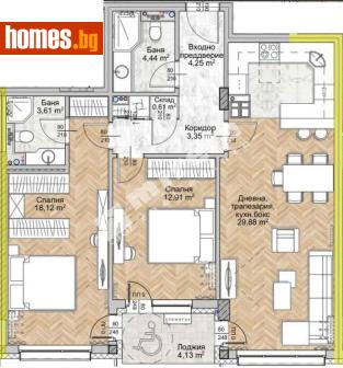 Тристаен, 110m² - Апартамент за продажба - 117170277