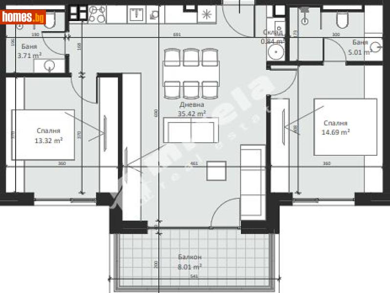 Тристаен, 113m² - Кв. Малинова Долина, София - Апартамент за продажба - МИРЕЛА - 117170290