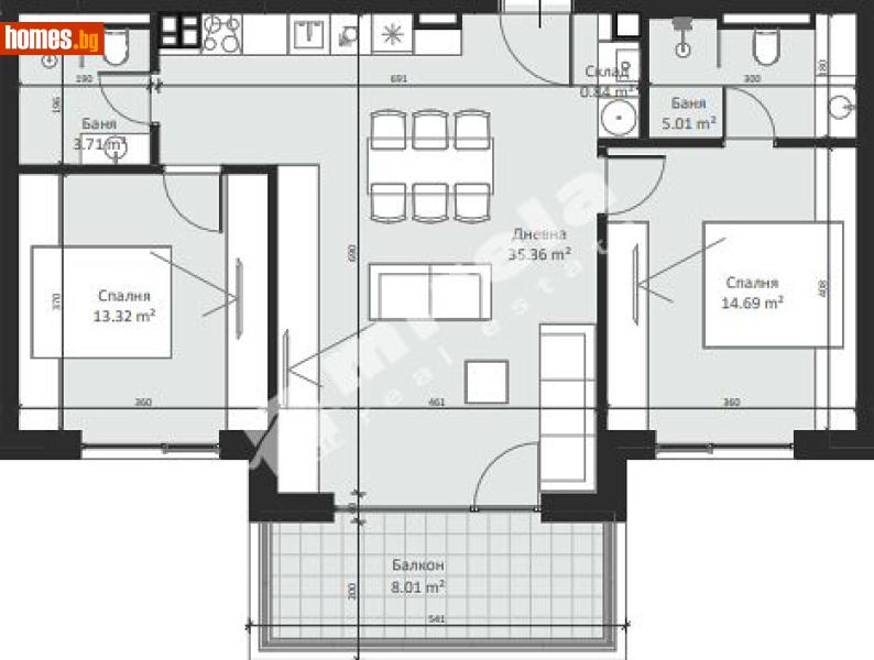 Тристаен, 113m² - Кв. Малинова Долина, София - Апартамент за продажба - МИРЕЛА - 117170302