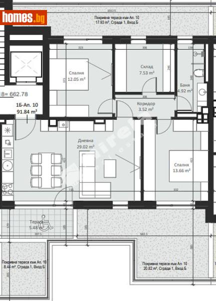 Тристаен, 107m² - Кв. Малинова Долина, София - Апартамент за продажба - МИРЕЛА - 117170316