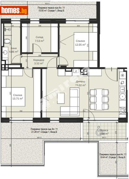 Тристаен, 107m² - Кв. Малинова Долина, София - Апартамент за продажба - МИРЕЛА - 117170334