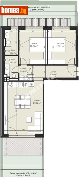 Тристаен, 95m² - Кв. Малинова Долина, София - Апартамент за продажба - МИРЕЛА - 117170494