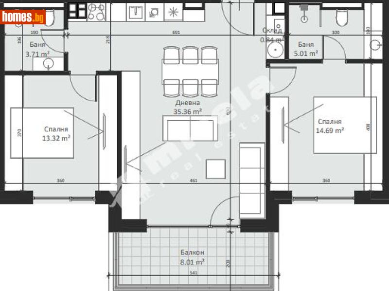 Тристаен, 115m² - Кв. Малинова Долина, София - Апартамент за продажба - МИРЕЛА - 117170504