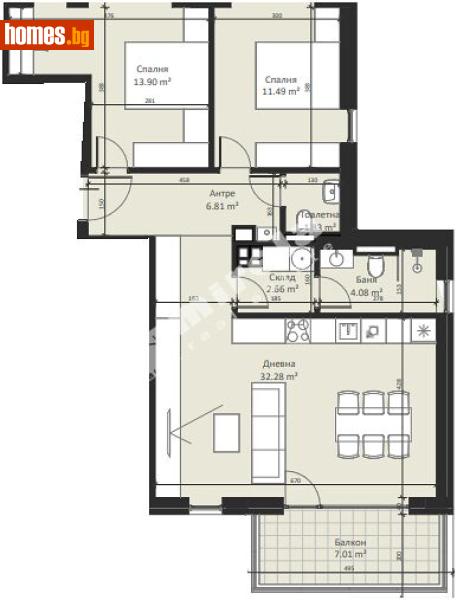Тристаен, 117m² - Кв. Малинова Долина, София - Апартамент за продажба - МИРЕЛА - 117170512