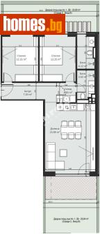 Тристаен, 93m² - Апартамент за продажба - 117170521