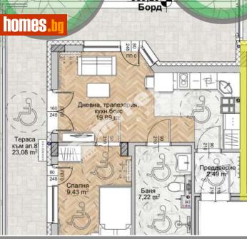 Двустаен, 56m² - Апартамент за продажба - 117170547